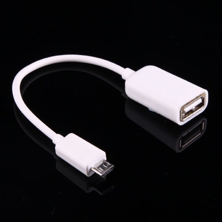 High Quality USB 2.0 AF to Micro USB 5 Pin Male Adapter Cable with OTG Function, Length: 15cm, White, Black - ORIWHIZ