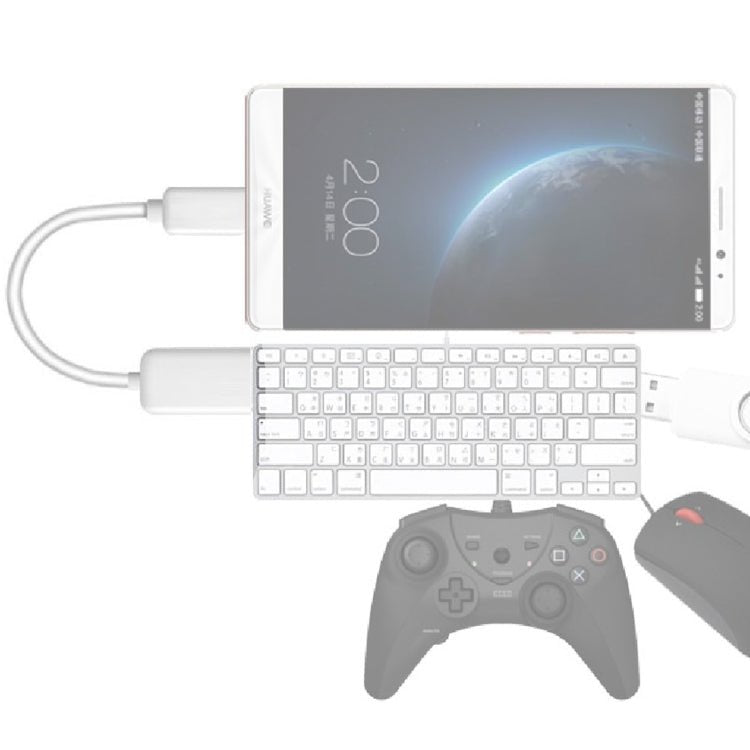 High Quality USB 2.0 AF to Micro USB 5 Pin Male Adapter Cable with OTG Function, Length: 15cm, White, Black - ORIWHIZ