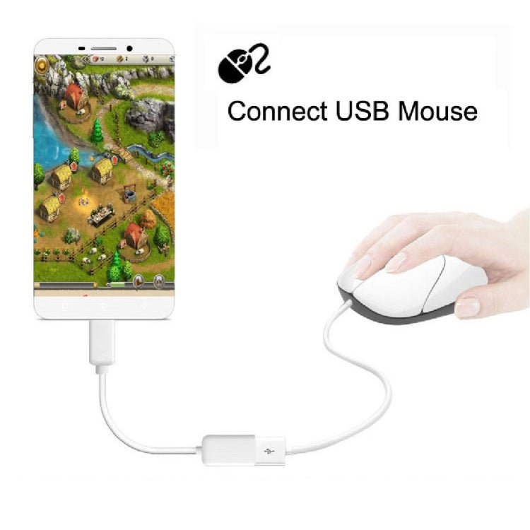 High Quality USB 2.0 AF to Micro USB 5 Pin Male Adapter Cable with OTG Function, Length: 15cm, White, Black - ORIWHIZ