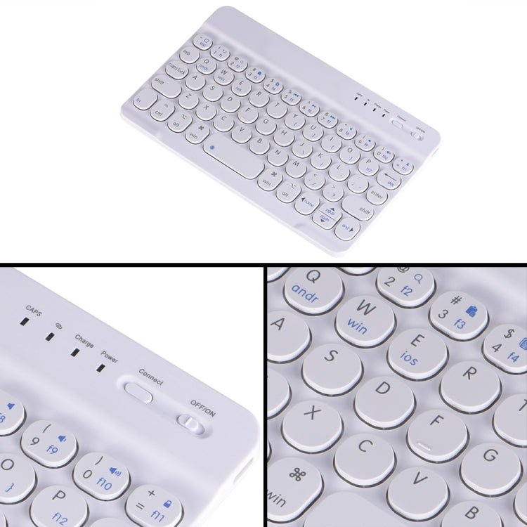HY006 Round Keys Detachable Bluetooth Keyboard Leather Case with Holder for iPad mini 6, HY006 - ORIWHIZApple AccessoriesiPad KeyboardiPad Keyboard For iPad mini