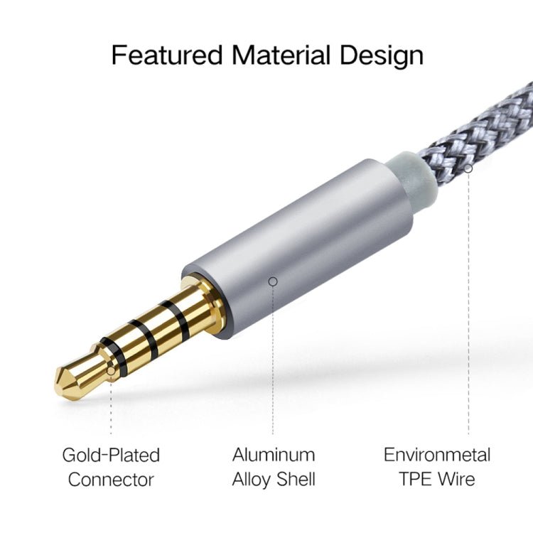 HY191 2 in 1 3.5mm Male to Microphone + Audio Female Braided Audio Cable, Length: 26cm, HY191 - ORIWHIZ