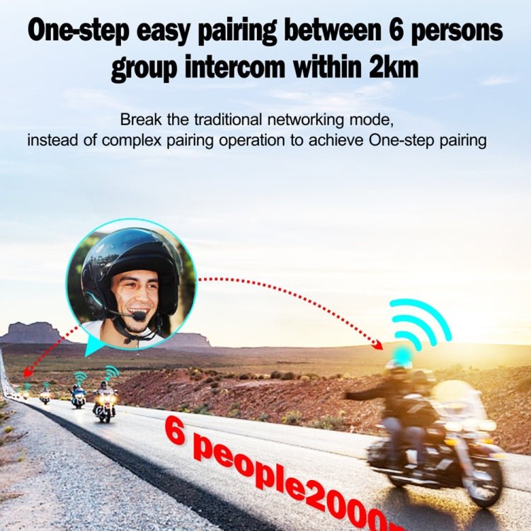 Hysnox HY - 02 Bluetooth 5.0 Motorcycle Helmet Headset 2000M 6 Riders Intercom Headset - ORIWHIZConsumer ElectronicsMotorcycle Walkie TalkieWalkie Talkie