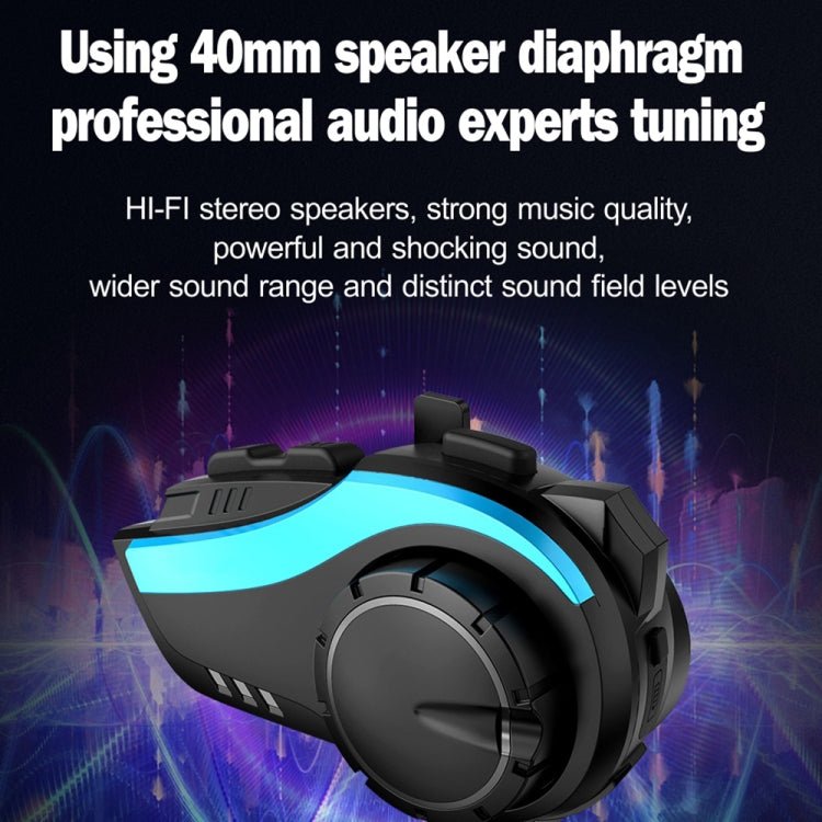 Hysnox HY - 02 Bluetooth 5.0 Motorcycle Helmet Headset 2000M 6 Riders Intercom Headset - ORIWHIZConsumer ElectronicsMotorcycle Walkie TalkieWalkie Talkie