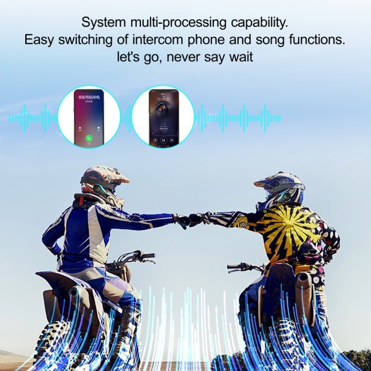 Hysnox HY - 02 Bluetooth 5.0 Motorcycle Helmet Headset 2000M 6 Riders Intercom Headset - ORIWHIZConsumer ElectronicsMotorcycle Walkie TalkieWalkie Talkie