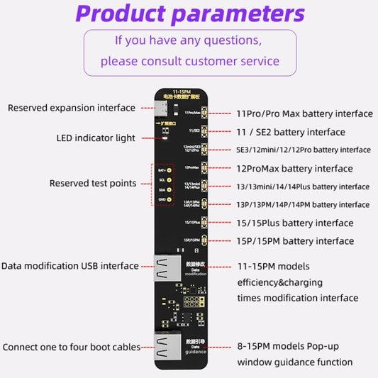 i2C KC02 Battery Data Repair Expansion Board Modifying Battery Efficiency for iPhone 11 - 15 Pro Max, KC02 - ORIWHIZ