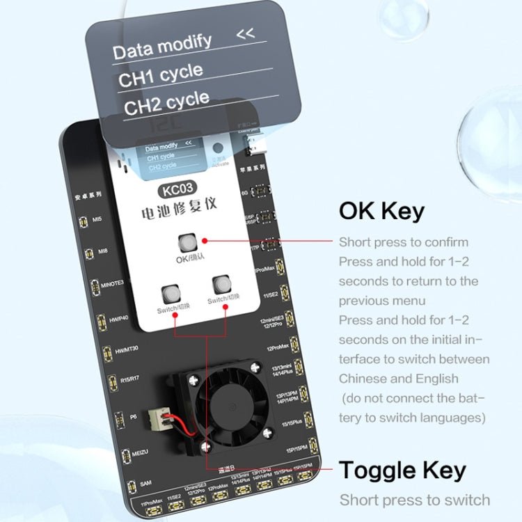 i2C KC03 Multi - function Battery Activation Detection Repair Device for iPhone 6 - 15 Pro Max / Android, KC03 - ORIWHIZ