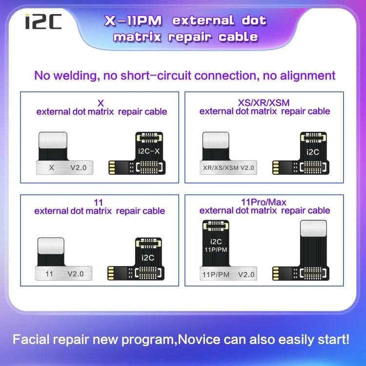 i2C MC12 SK - BOX Dot - matrix Flex Cable V2.0, For iPhone X - ORIWHIZ