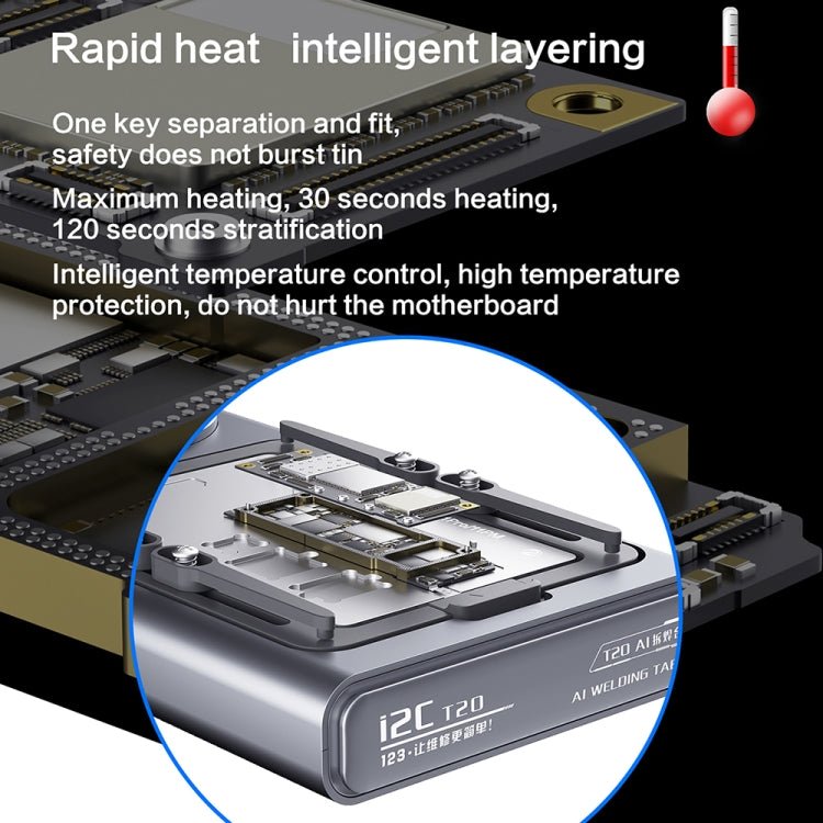 i2C T20 Intelligent Motherboard Middle Layered Heating Platform For iPhone X - 14 Series, i2C T20 For iPhone X - 14 Series - ORIWHIZ