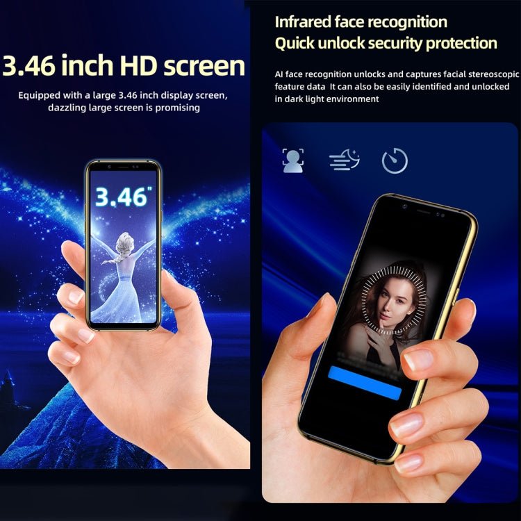Infrared Face Recognition, 3.46 inch Android 6.0 MTK6737 Quad Core up to 1.1GHz, BT, WiFi, FM, Network: 4G, GPS, Dual SIM, 3GB+64GB - ORIWHIZ