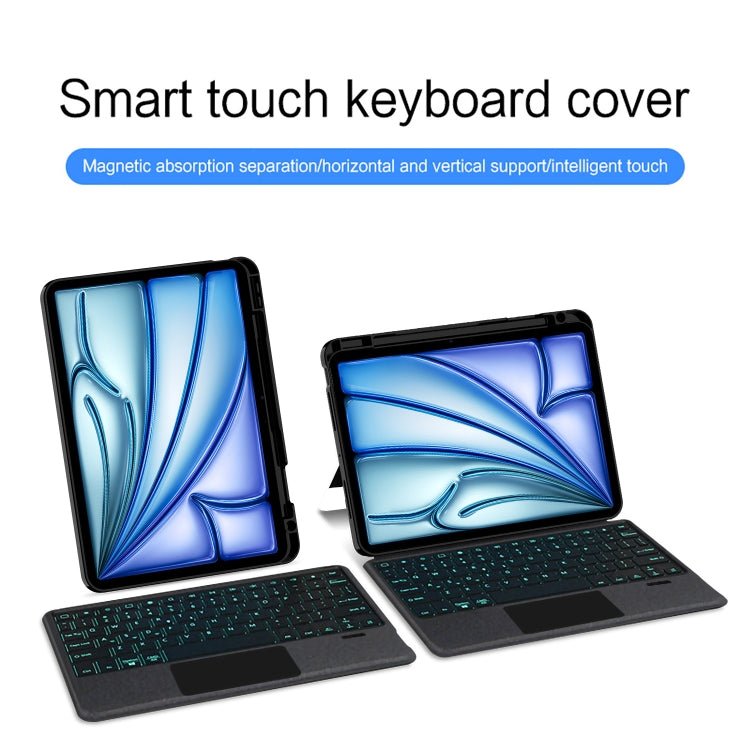 Intelligent Detachable Touch Bluetooth Keyboard Leather Tablet Case with Backlight/Pen Slot, For iPad Pro 13 2024, For iPad Air 13 2024, For iPad Air 11 2024, For iPad Pro 11 2024, For iPad 10.9 2022, For iPad 10.2 2021, For iPad mini 6 - ORIWHIZApple AccessoriesiPad KeyboardiPad Keyboard For iPad Pro