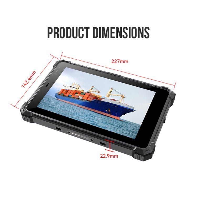 IP68 Waterproof Shockproof Dustproof, Android 10.0 MT6771 Octa Core, Support GPS/WiFi/BT/NFC, UK Plug, 8 inch 4GB+64GB - ORIWHIZ