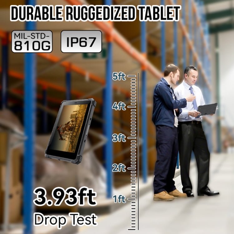 IP68 Waterproof Shockproof Dustproof, Android 10.0 MT6771 Octa Core, Support GPS/WiFi/BT/NFC, UK Plug, 8 inch 4GB+64GB - ORIWHIZ