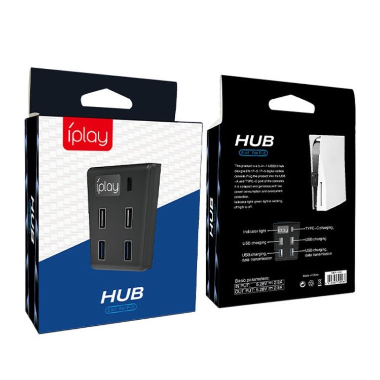 iplay HBP - 308 For Sony PS5 5 in 1 Game Console USB3.0 HUB Connection Transmission Extender, For Sony PS5 - ORIWHIZiplaySony AccessoriesSony Accessories Adapter & Cables