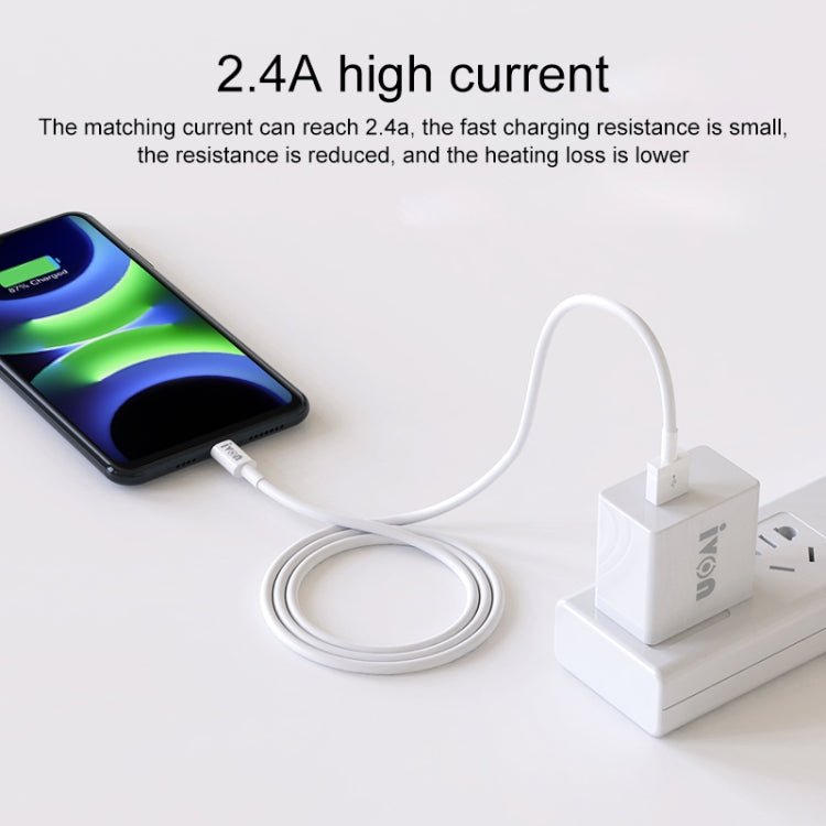IVON CA70 Type - C / USB - C Fast Charging Data Cable, Length: 1m, Type - C, Length: 1m - ORIWHIZ