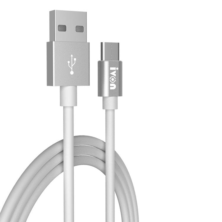 IVON CA73 2.4A Type - C / USB - C Fast Charging Data Cable, Length: 2m, Type - C - ORIWHIZ