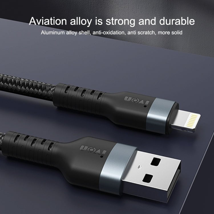IVON CA88 12W 2.4A USB to Micro USB Nylon Braid Fast Charge Data Cable, Cable Length: 1m, Micro USB - ORIWHIZ