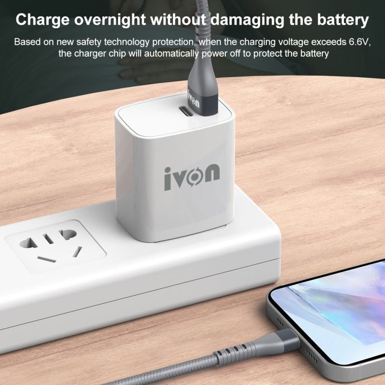 IVON CA92 2.4A Max USB to Micro USB Rubber Fast Charging Data Cable, Length: 1.5m, Micro USB - ORIWHIZ
