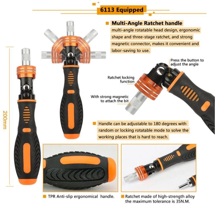 JAKEMY JM - 6113 73 in 1 Household Hardware Screwdriver Repair Tool Set, JM - 6113 - ORIWHIZ