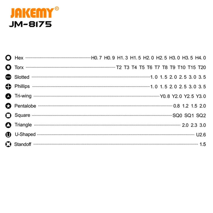 JAKEMY JM - 8175 50 in 1 Double - sided Outer Box Multifunctional and Precision Screwdriver Tool Set, JM - 8175 50 in 1 - ORIWHIZ