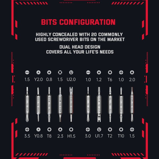 JAKEMY JM - 8195 21 in 1 S - 2 Bits Square Handle Design Screwdriver - ORIWHIZ