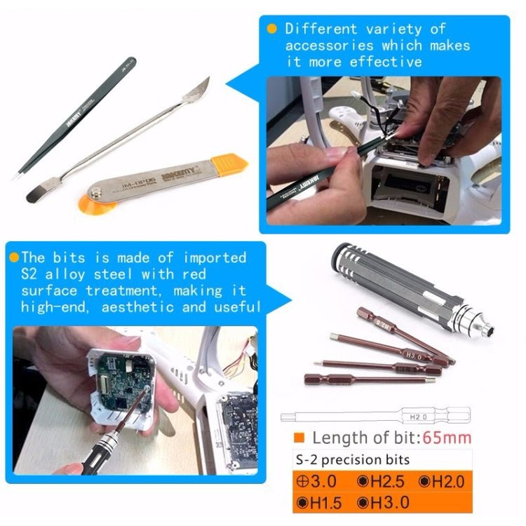 JAKEMY JM - P14 Welding Repair Tools Set Toolbox Bag Wire Stripper Pliers Screwdriver, US Plug, JM - P14 - ORIWHIZ