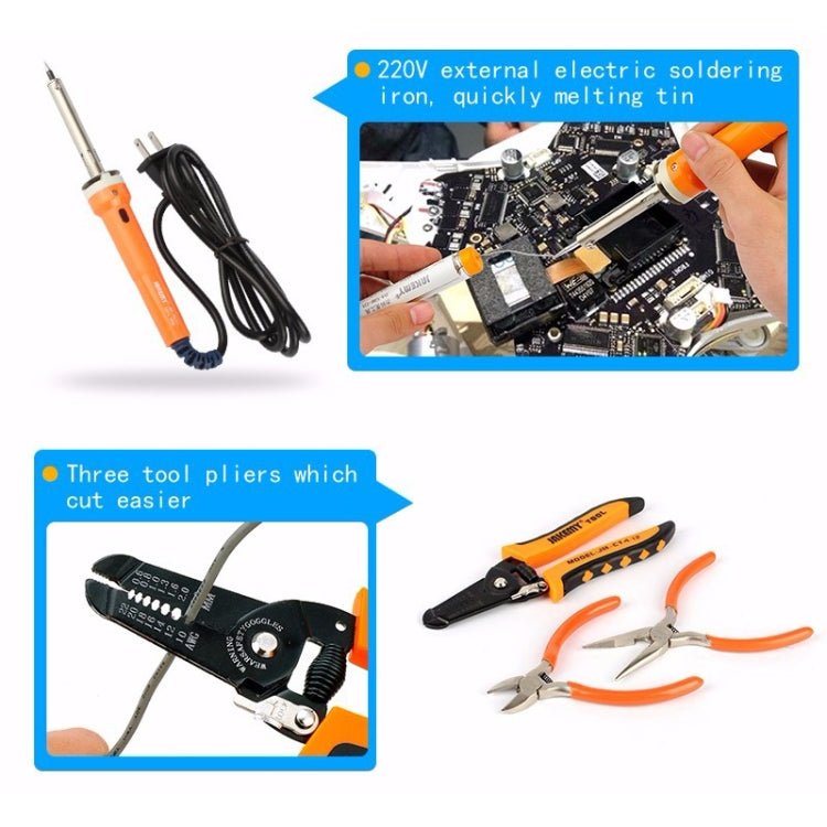 JAKEMY JM - P14 Welding Repair Tools Set Toolbox Bag Wire Stripper Pliers Screwdriver, US Plug, JM - P14 - ORIWHIZ