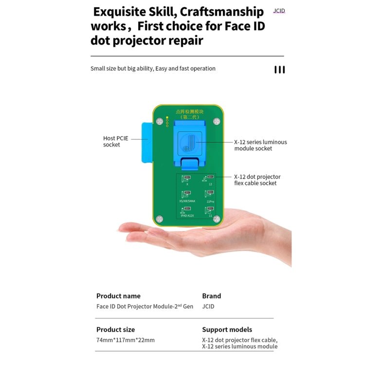 JC F2 Dot Matrix Module Testing 2nd Gen For iPhone X~12 Series, JC F2 - ORIWHIZ