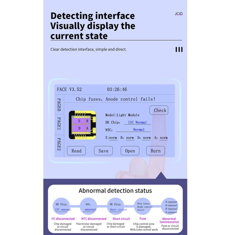 JC F2 Dot Matrix Module Testing 2nd Gen For iPhone X~12 Series, JC F2 - ORIWHIZ