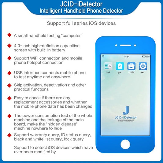 JCID Intelligent Handheld iDetector For Full Series iOS Devices, Handheld iDetector - ORIWHIZ