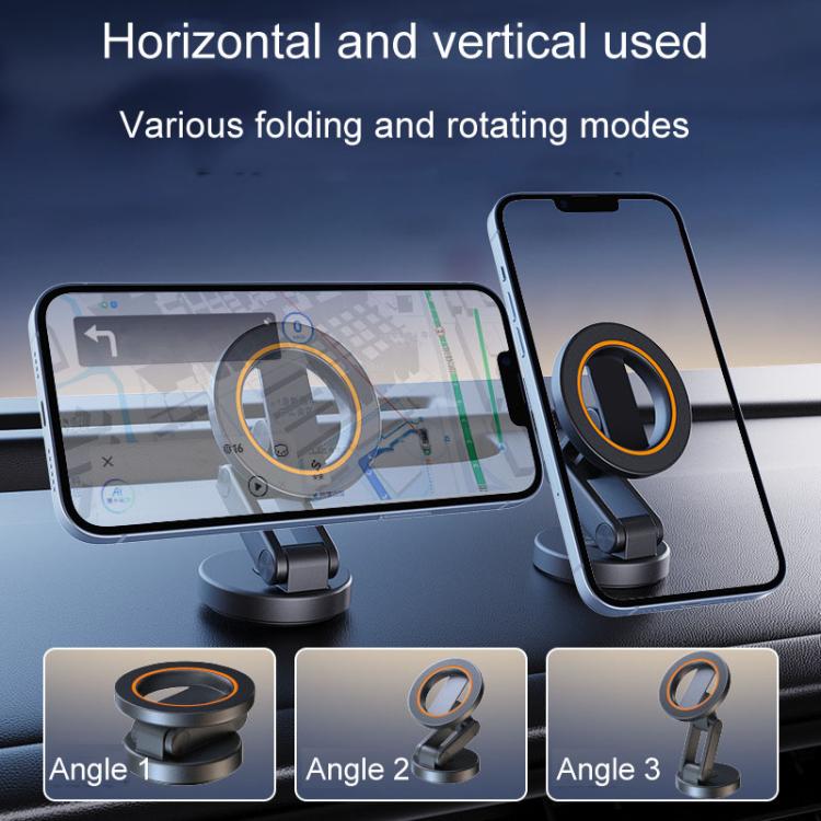 JK - 319 Universal Foldable Car Cell Phone Holder Car Dashboard Rotating Magnetic Navigation Mount - ORIWHIZ