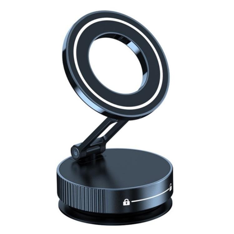 K11 Desktop Car Metal Cellphone Holder Foldable Vacuum Magnetic Phone Stand, K11 (Black), K11 (Silver) - ORIWHIZ