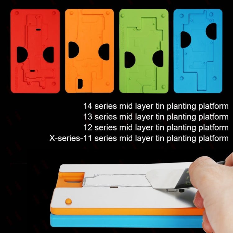 Kaisi 18 in 1 Silicone Middle Layer Tin Planting BGA Reballing Platform for iPhone X - 14 Pro Max, Kaisi 18 in 1 - ORIWHIZ