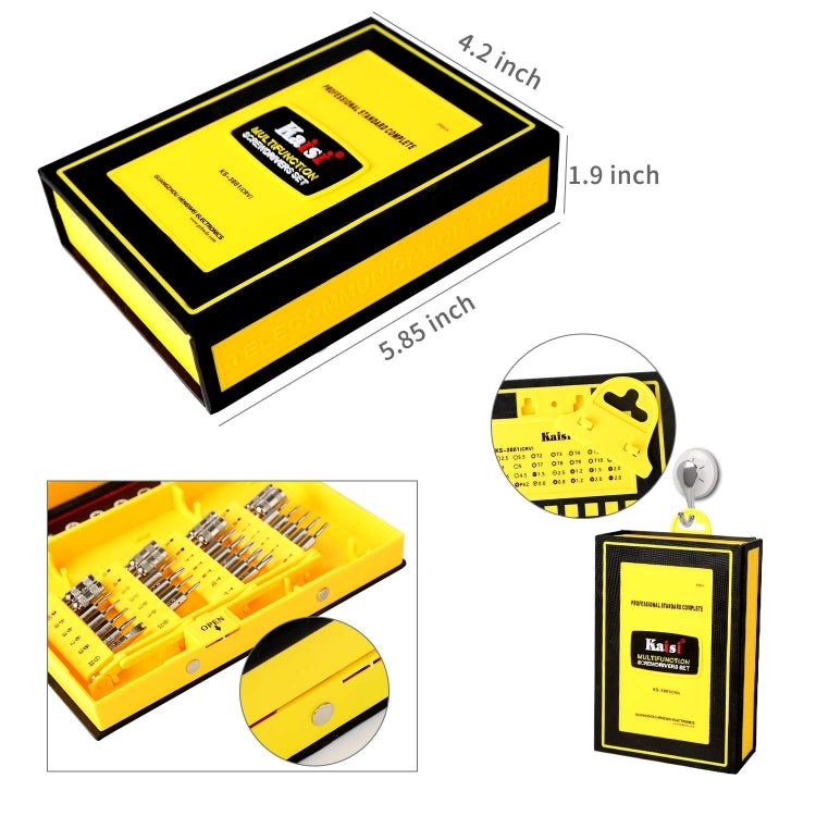 Kaisi 3801 38 in 1 Multifunctional Computer Phone Repair Tool Set, 38 in 1 - ORIWHIZ