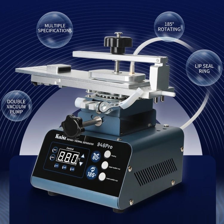 Kaisi 946 Pro LCD Touch Screen Separator Rotating Thermal Machine with Double Vacuum Pumps, US Plug, EU Plug, UK Plug - ORIWHIZ