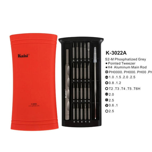 Kaisi K - 3022A 22 in1 High Precision Screwdriver Set Magnetic Screwdriver Bits, K - 3022A, K - 3022B - ORIWHIZ