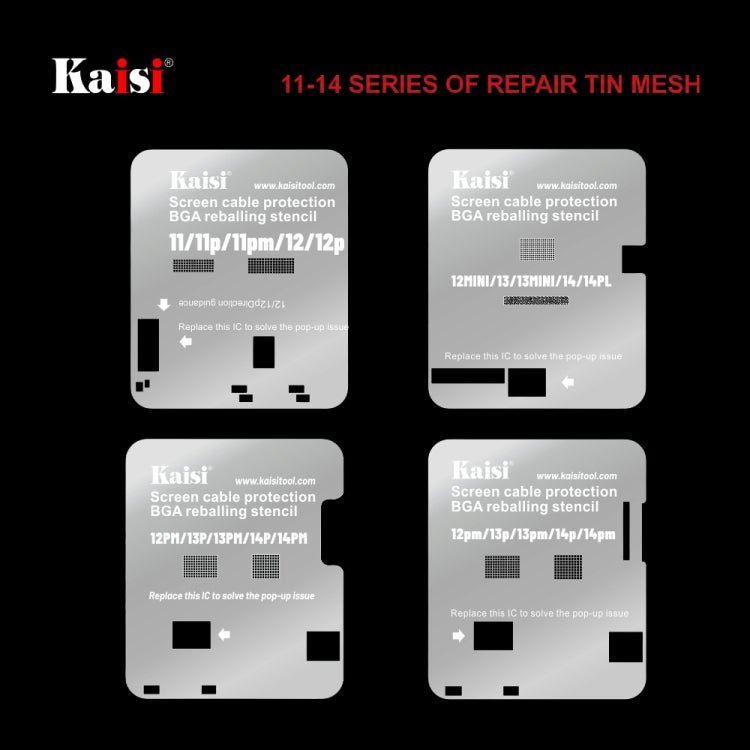 Kaisi LCD Screen IC BGA Reballing Stencil for iPhone 11 to 14 Pro Max - ORIWHIZ
