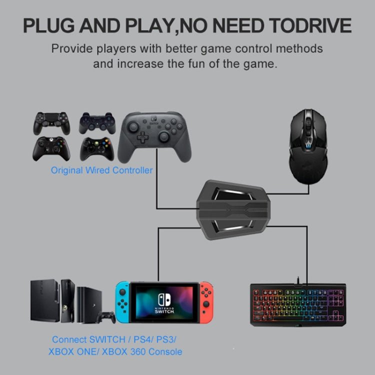 Keyboard And Mouse Converter For PS4/Switch/PS4 Pro/XBOX ONE, Black, Support Audio Models - ORIWHIZSony AccessoriesSony Accessories Adapter & CablesToys & Hobbies
