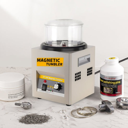 KT - 185 Magnetic Polishing Tumbler Stainless Steel Deburring And Polishing Machine, EU Plug - ORIWHIZ