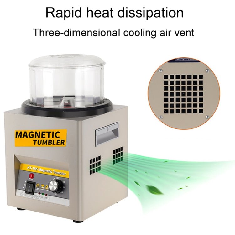 KT - 185 Magnetic Polishing Tumbler Stainless Steel Deburring And Polishing Machine, EU Plug - ORIWHIZ