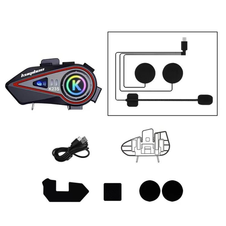 Kuqibao K23S Helmet Bluetooth Earphones 1000m Motorcycle Bluetooth - compatible 2 Person Intercom With Light Waterproof Headset, Hard Wheat, Soft Wheat - ORIWHIZConsumer ElectronicsKuqibaoMotorcycle Walkie Talkie