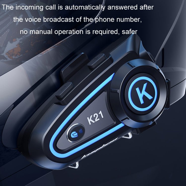 KUQIBAO Motorcycle Helmet Long - lasting Waterproof Bluetooth - compatible Headset with Light, K21 - ORIWHIZConsumer ElectronicsKUQIBAOMotorcycle Walkie Talkie