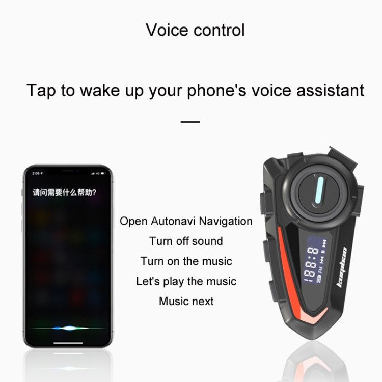 KUQIBAO Motorcycle Helmet Waterproof Bluetooth - compatible Headset With Screen - ORIWHIZConsumer ElectronicsKUQIBAOMotorcycle Walkie Talkie