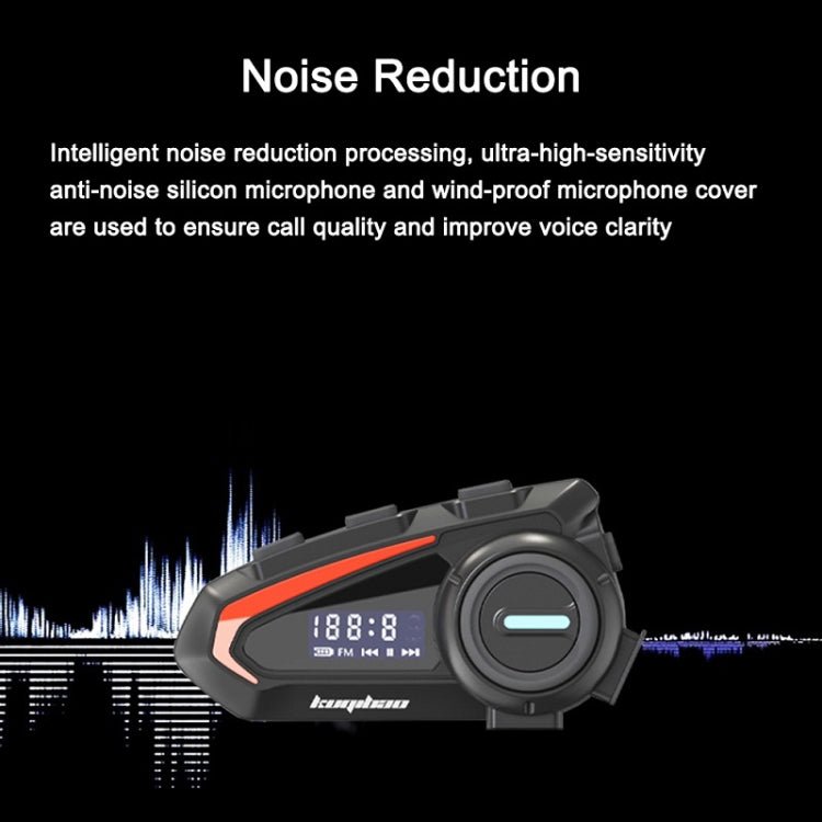 KUQIBAO Motorcycle Helmet Waterproof Bluetooth - compatible Headset With Screen - ORIWHIZConsumer ElectronicsKUQIBAOMotorcycle Walkie Talkie