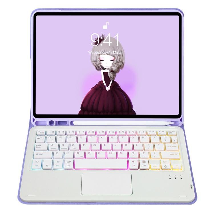 Lambskin Pen Slot Touch Pad Backlight Bluetooth Keyboard Leather Tablet Case, For iPad Air 2022&2020 / Pro 11 2021&2020&2018, For iPad 10.2 2021&2020&2019/Air 2019/Pro 10.5, For iPad 9.7 2018&2017 / Pro 9.7 / Air 2 - ORIWHIZApple AccessoriesiPad KeyboardiPad Keyboard For iPad Pro