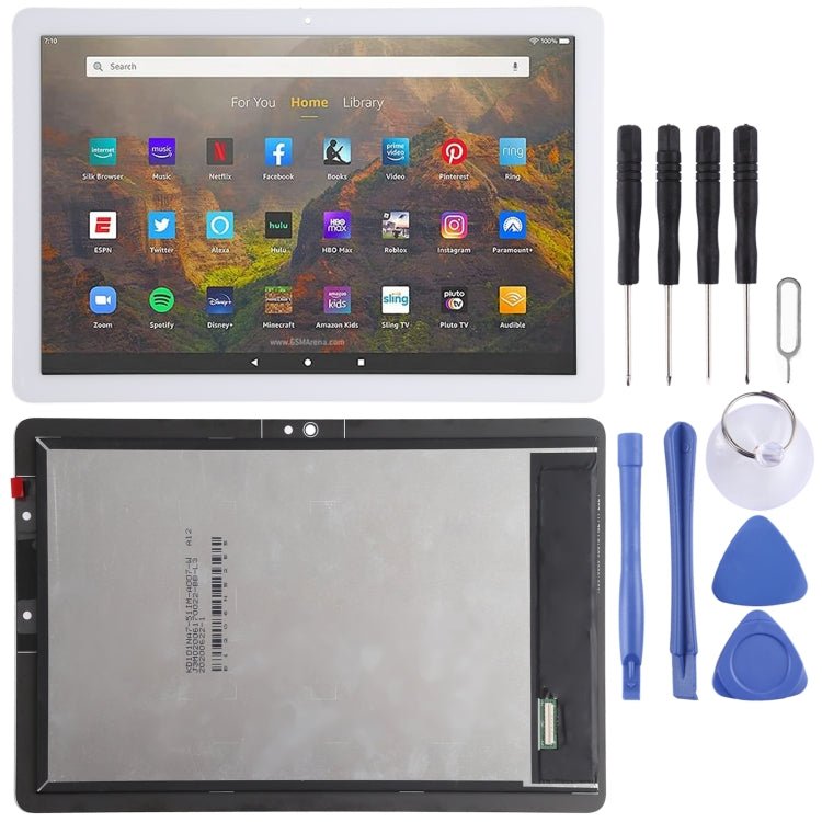LCD Screen and Digitizer Full Assembly for Amazon Fire HD 10 (2021) T76N2B T76N2P, For Amazon Fire HD 10 (2021) (Black), For Amazon Fire HD 10 (2021) (White) - ORIWHIZ