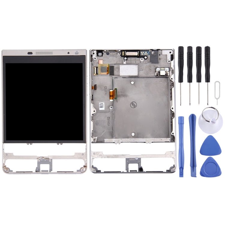 LCD Screen and Digitizer Full Assembly with Frame for BlackBerry Passport Silver Edition, For Passport Silver Edition - ORIWHIZ