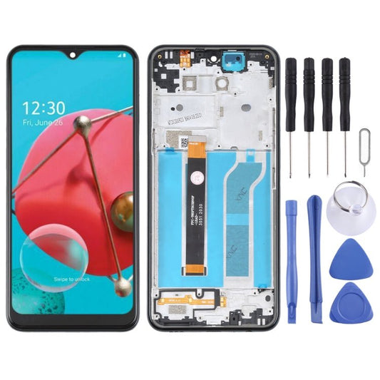 LCD Screen and Digitizer Full Assembly With Frame for LG K51 LM - Q510N, For LG K51 - ORIWHIZ