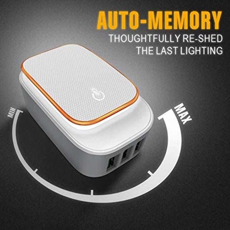 LDNIO A3305 3.4A 3 USB Interfaces Travel Charger Mobile Phone Charger, Support Touch LED Night Light, EU Plug,, Type - C / USB - C, Micro USB, 8 Pin - ORIWHIZ