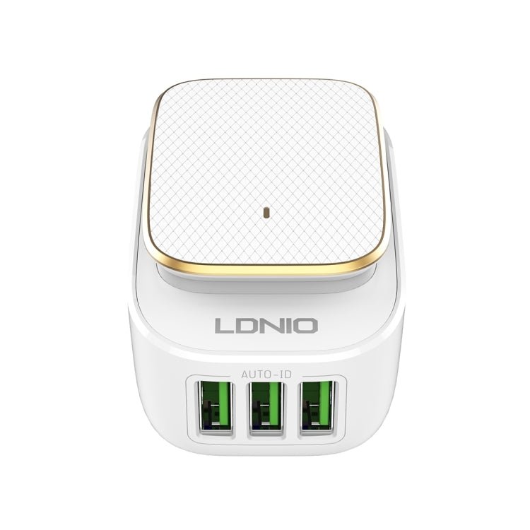 LDNIO A3305 3.4A 3 USB Interfaces Travel Charger Mobile Phone Charger, Support Touch LED Night Light, EU Plug,, Type - C / USB - C, Micro USB, 8 Pin - ORIWHIZ