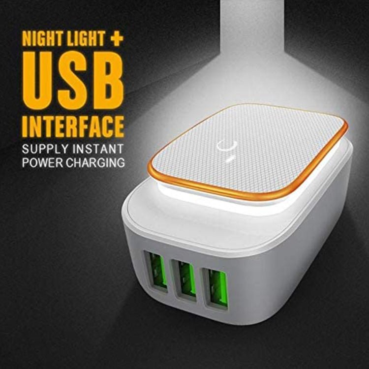 LDNIO A3305 3.4A 3 USB Interfaces Travel Charger Mobile Phone Charger, Support Touch LED Night Light, EU Plug,, Type - C / USB - C, Micro USB, 8 Pin - ORIWHIZ